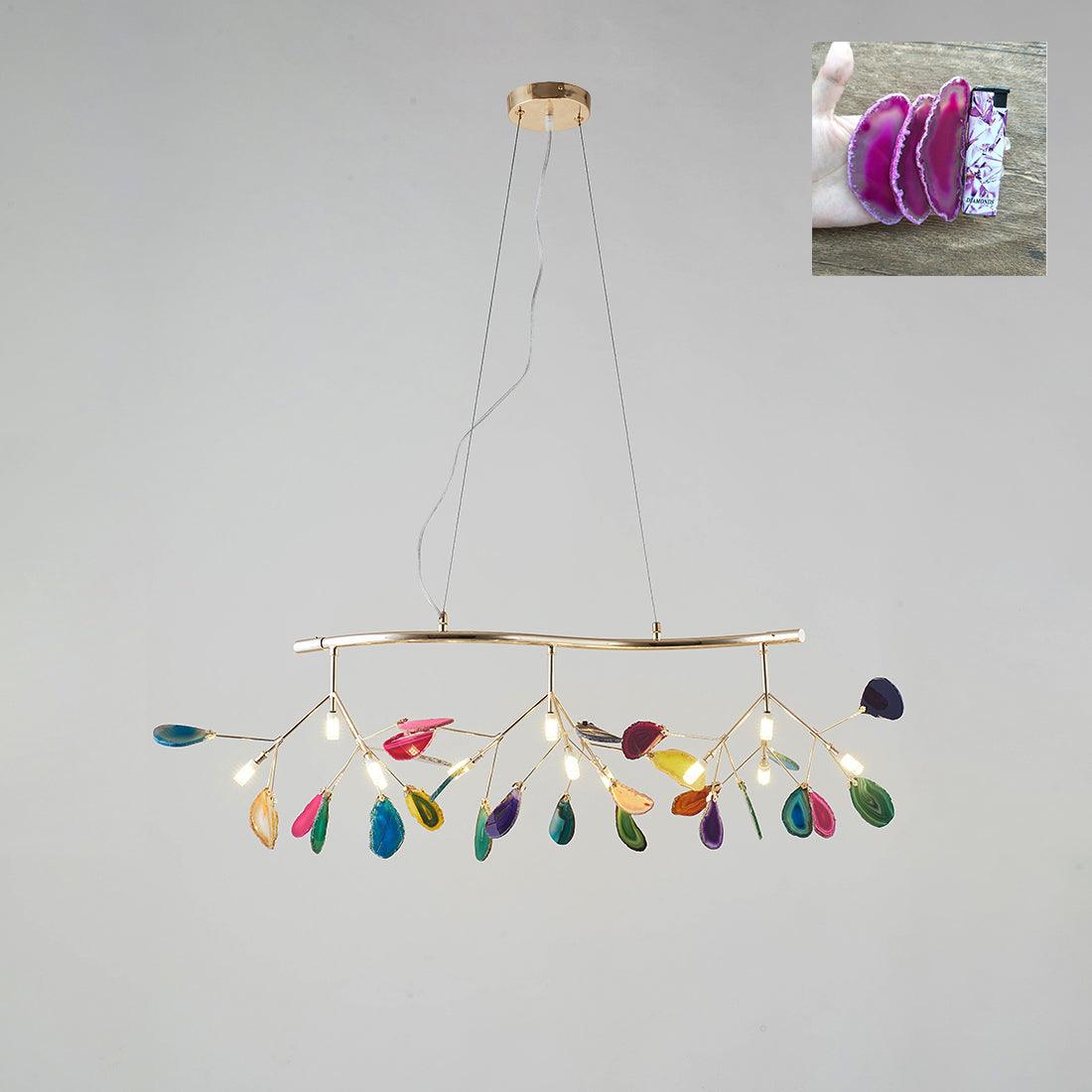 Mosaic Agate Gold Multi-Light Chandelier