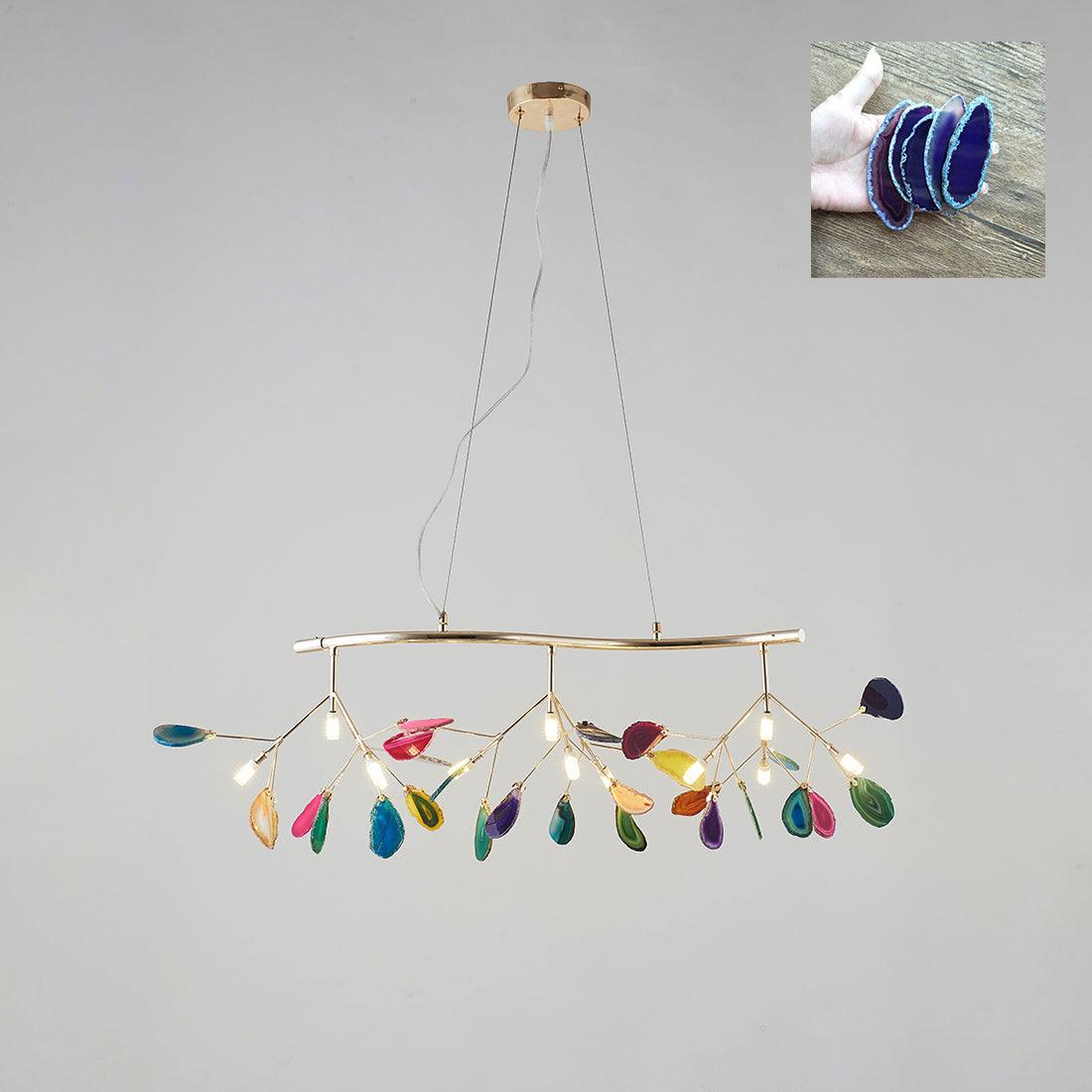Mosaic Agate Gold Multi-Light Chandelier
