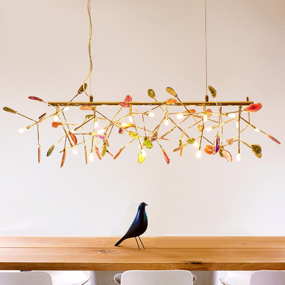 Mosaic Agate Gold Multi-Light Chandelier