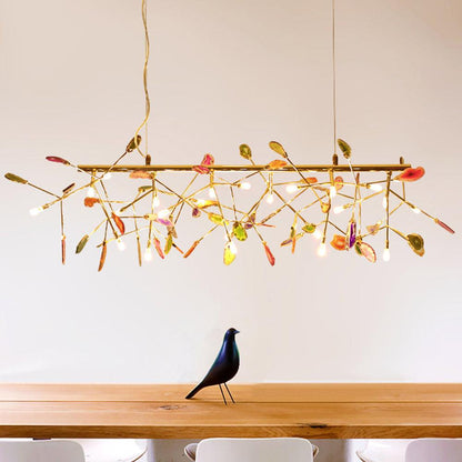 Mosaic Agate Gold Multi-Light Chandelier