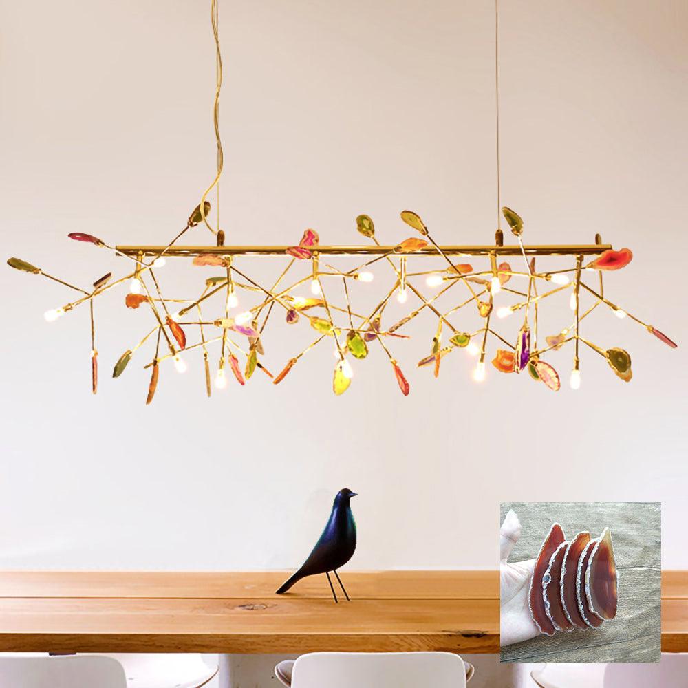 Mosaic Agate Gold Multi-Light Chandelier