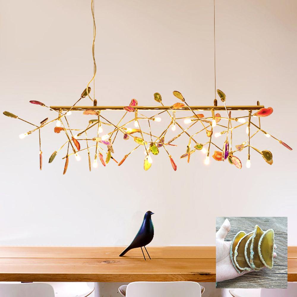 Mosaic Agate Gold Multi-Light Chandelier