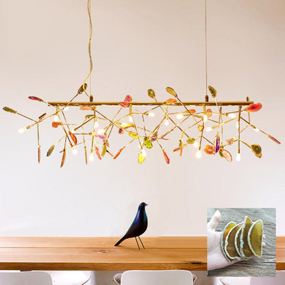 Mosaic Agate Gold Multi-Light Chandelier