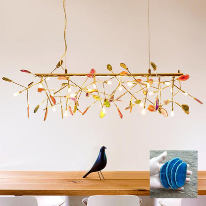 Mosaic Agate Gold Multi-Light Chandelier