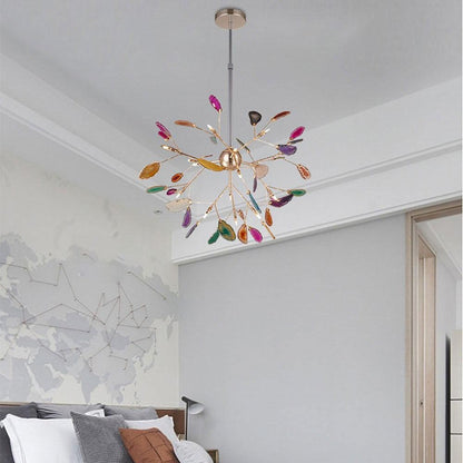 Mosaic Agate Gold Multi-Light Chandelier