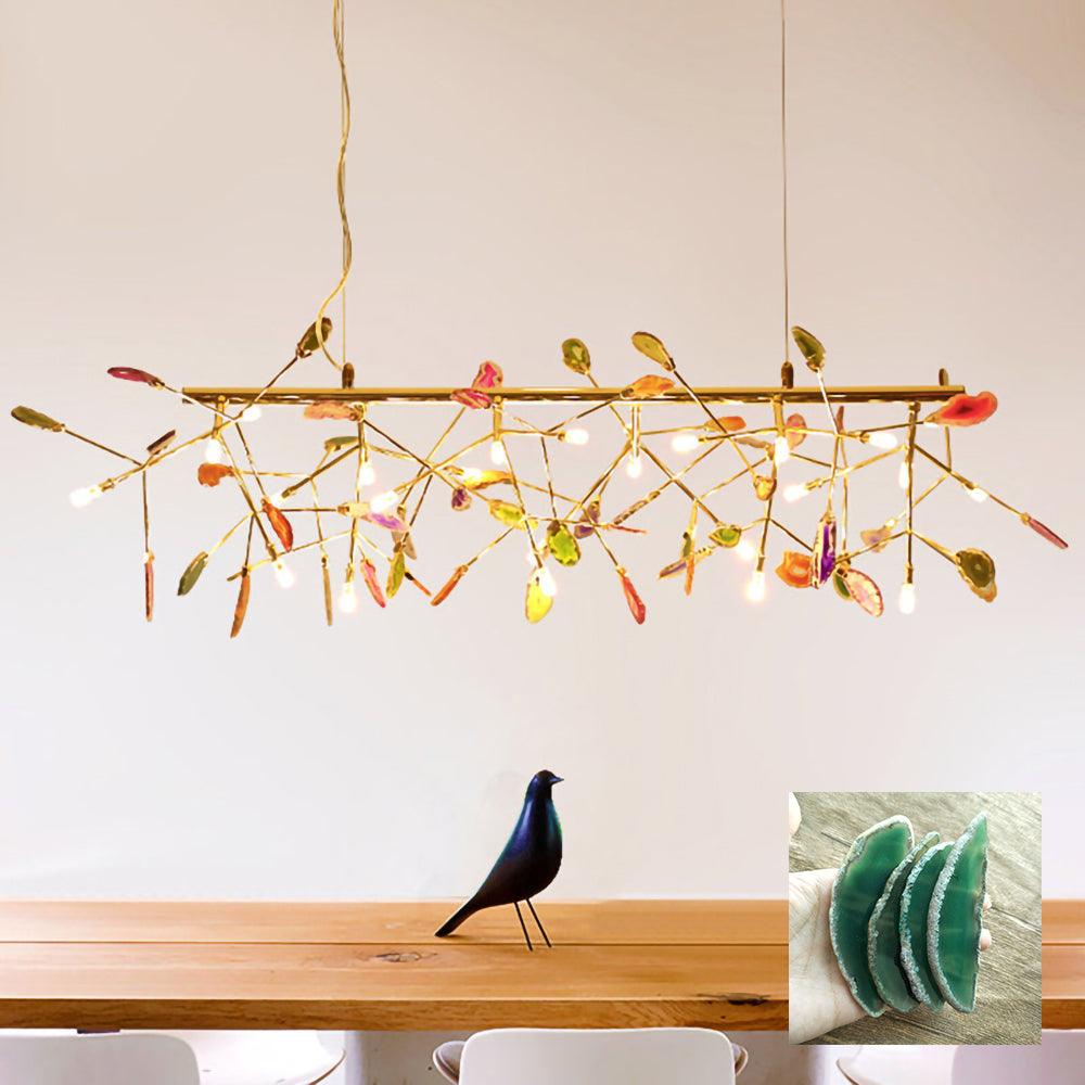 Mosaic Agate Gold Multi-Light Chandelier