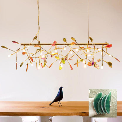 Mosaic Agate Gold Multi-Light Chandelier