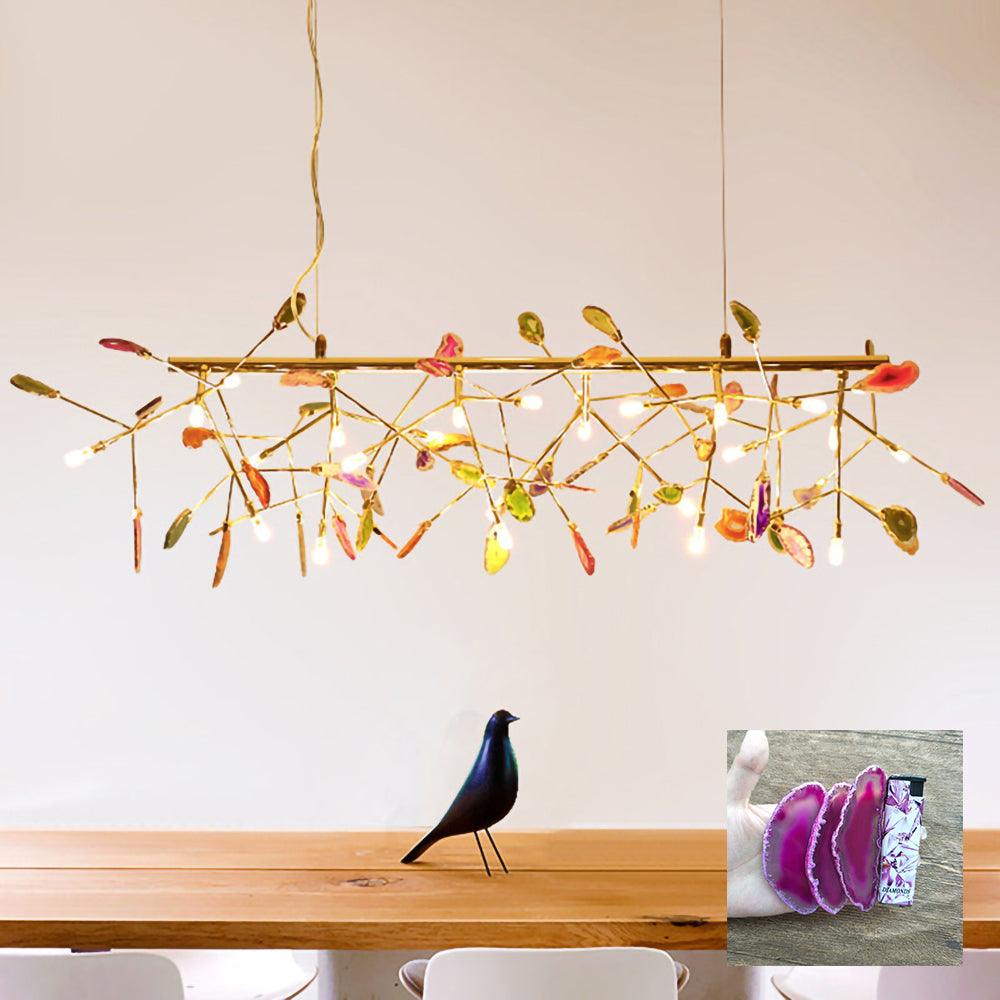 Mosaic Agate Gold Multi-Light Chandelier