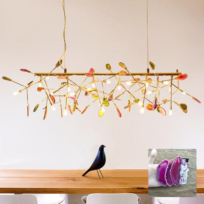 Mosaic Agate Gold Multi-Light Chandelier