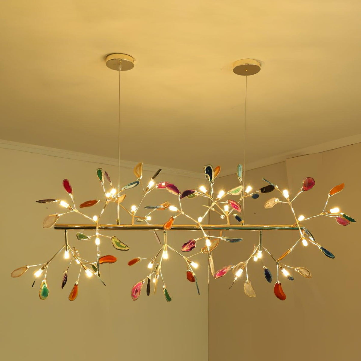 Mosaic Agate Gold Multi-Light Chandelier