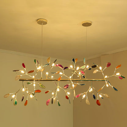 Mosaic Agate Gold Multi-Light Chandelier