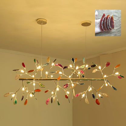 Mosaic Agate Gold Multi-Light Chandelier