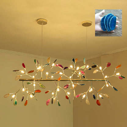 Mosaic Agate Gold Multi-Light Chandelier