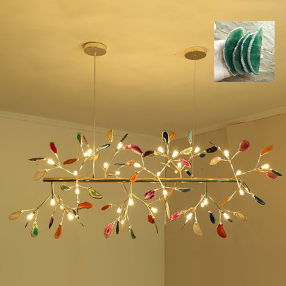 Mosaic Agate Gold Multi-Light Chandelier