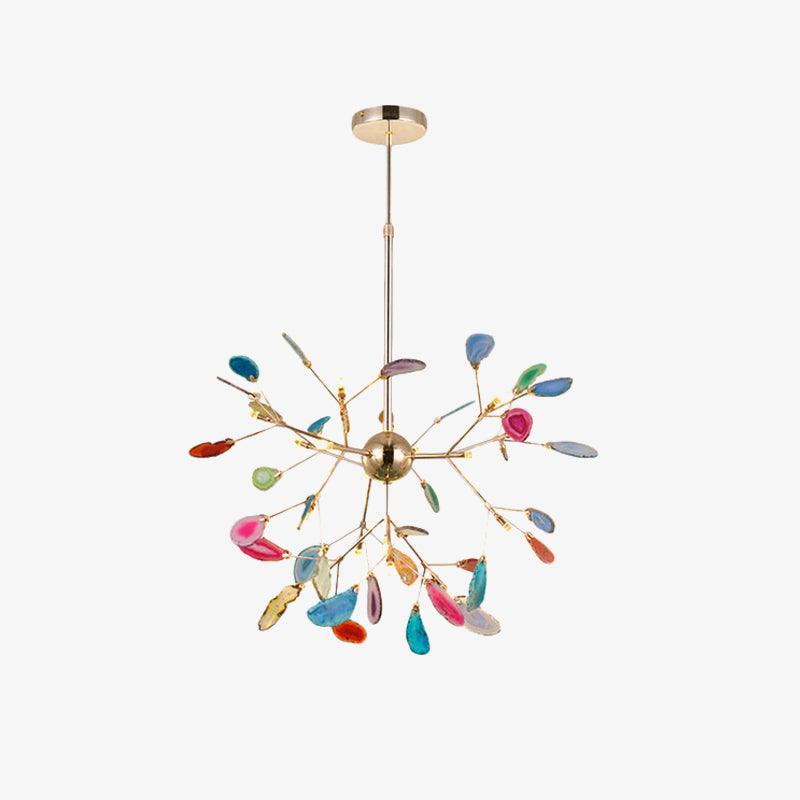 Mosaic Agate Gold Multi-Light Chandelier