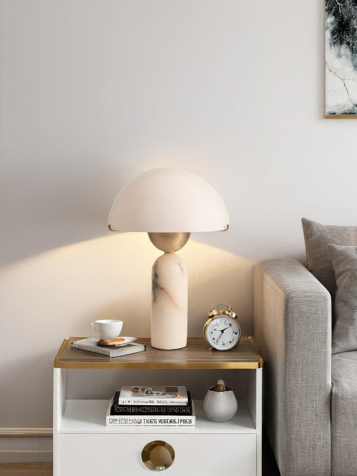Nacreon White Gold Alabaster Table Lamp