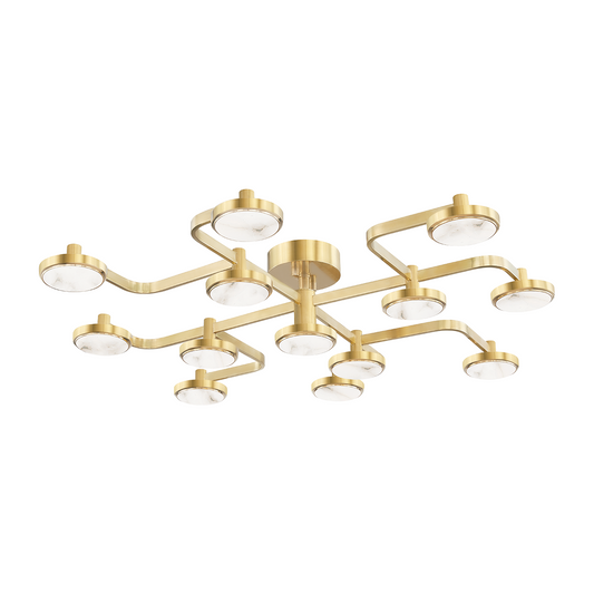 Natural Pattern Thirteen-Light Semi-Flush Ceiling Light