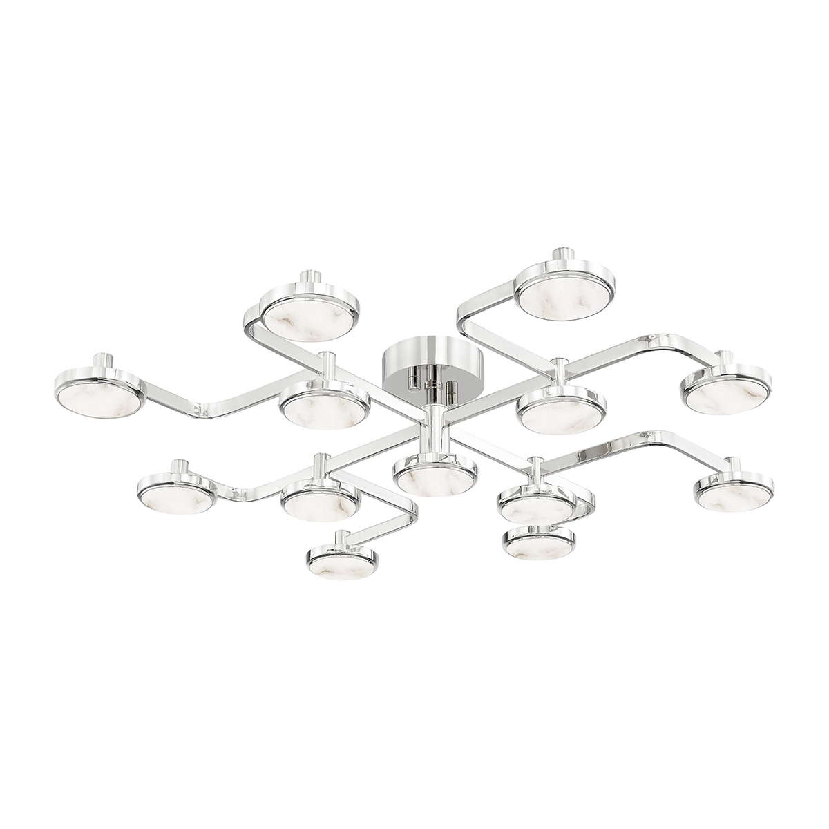 Natural Pattern Thirteen-Light Semi-Flush Ceiling Light