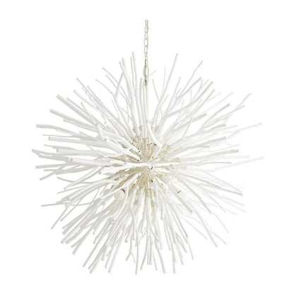 Natural Wood Branch Iron Starburst Chandelier