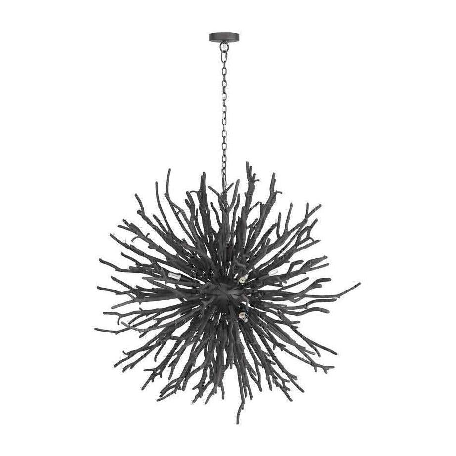 Natural Wood Branch Iron Starburst Chandelier