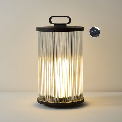 Lantern Garden Solar Outdoor Light ∅ 7.9″ x H 14.2″ / Dia 20cm x H 36cm / Black & Clear / Warm Light Floor lamp