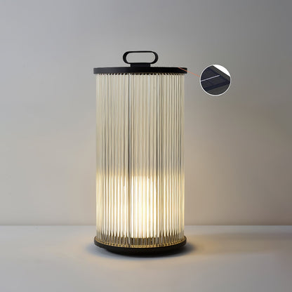 Lantern Garden Solar Outdoor Light ∅ 11.8″ x H 23.6″ / Dia 30cm x H 60cm / Black & Clear / Warm Light Floor lamp