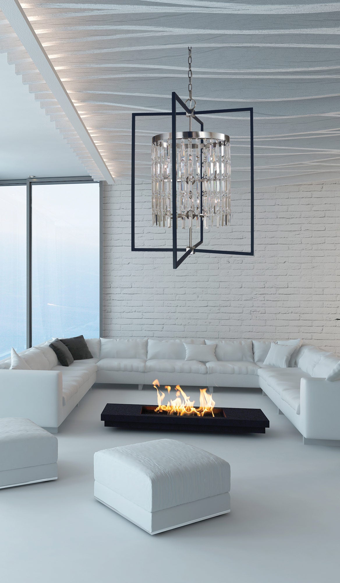 Nocturne Nickel Five-Light Chandelier
