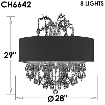 Noir Linen Crystal Chandelier