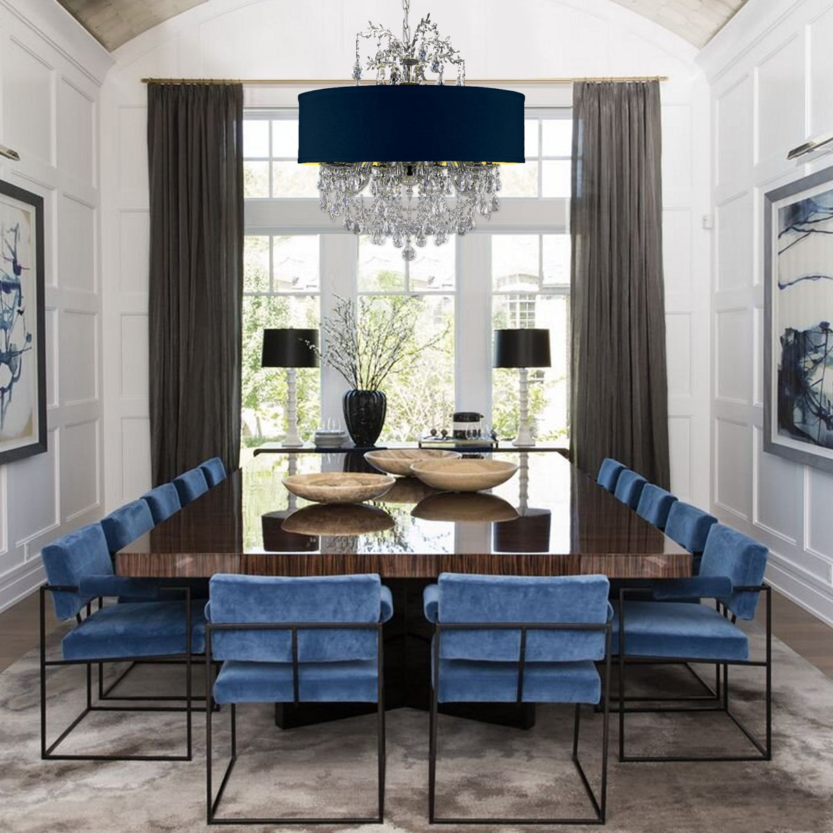 Noir Linen Crystal Chandelier