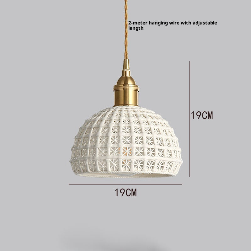 Nordic Brass and Ceramic Single Pendant Light / Light Source Not Included / All Copper Single Head