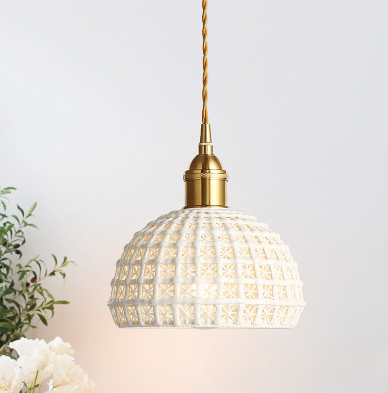 Nordic Brass and Ceramic Single Pendant Light