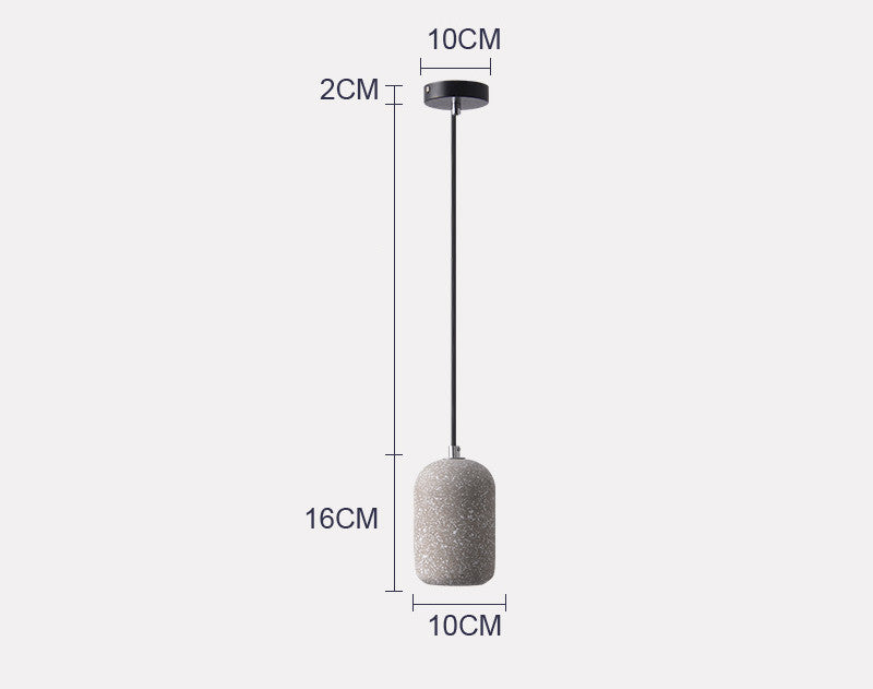 Nordic Industrial Cement Pendant Light / Black / 220V / 5W warm light