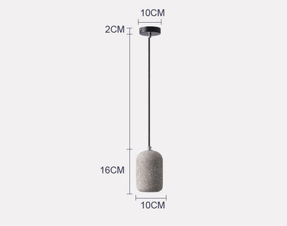 Nordic Industrial Cement Pendant Light / Black / 220V / 5W warm light