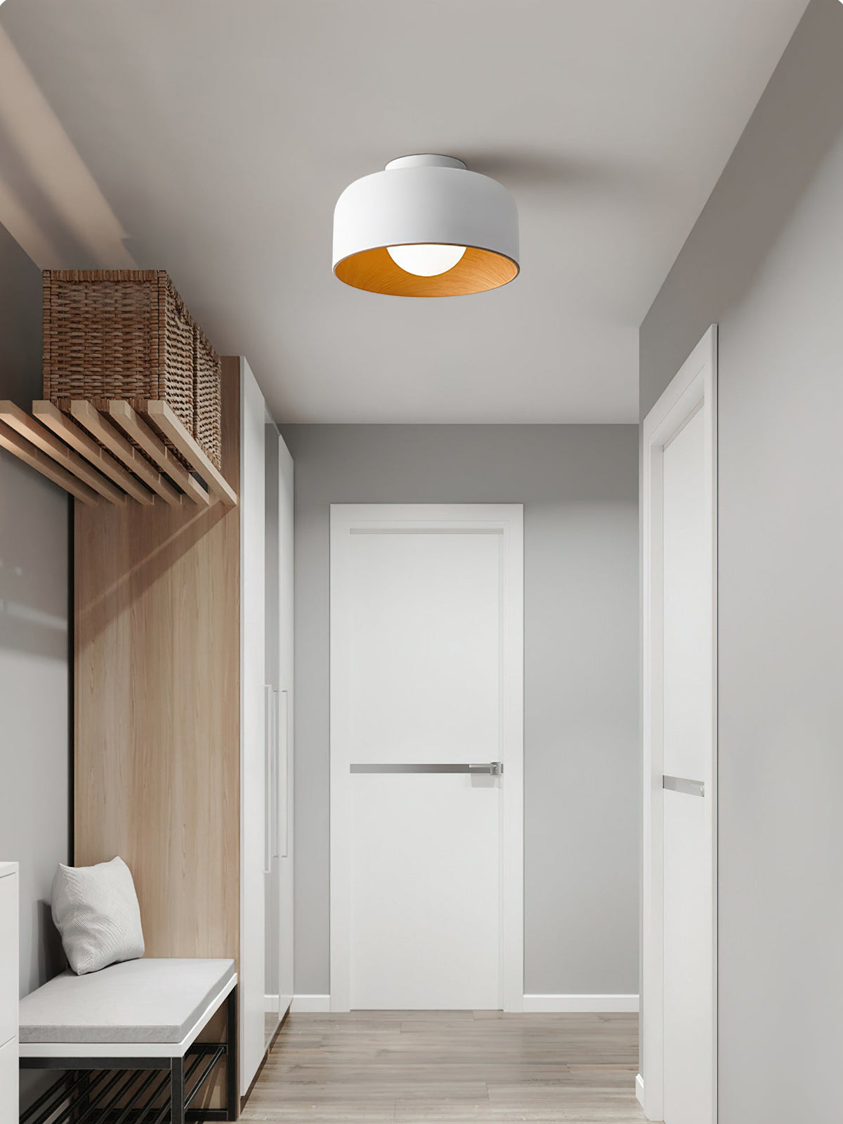 Nuvoro Wood Grain Ceiling Wall Light