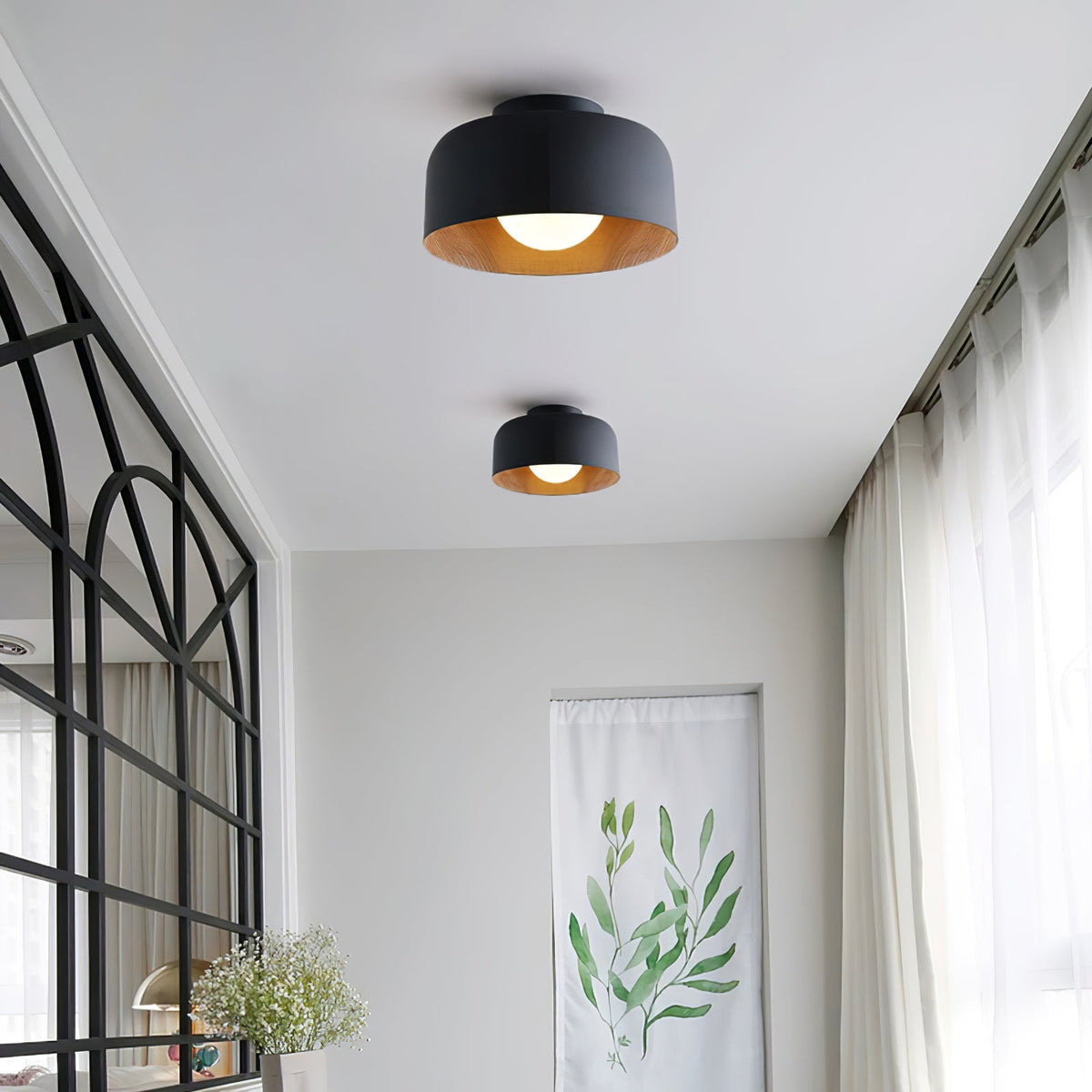 Nuvoro Wood Grain Ceiling Wall Light