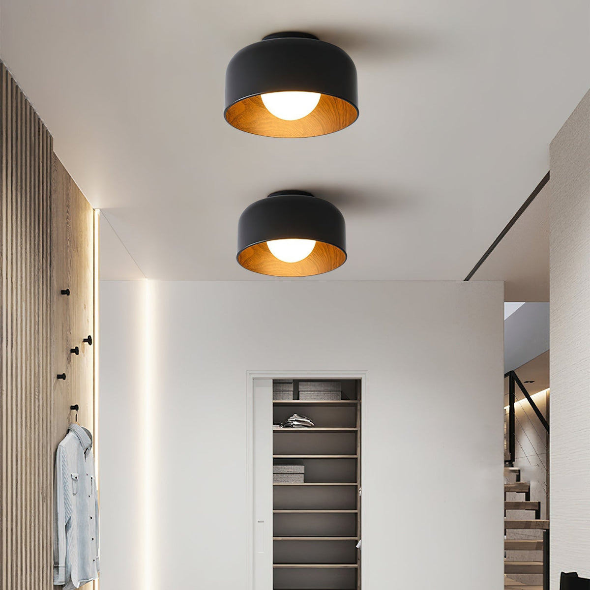 Nuvoro Wood Grain Ceiling Wall Light