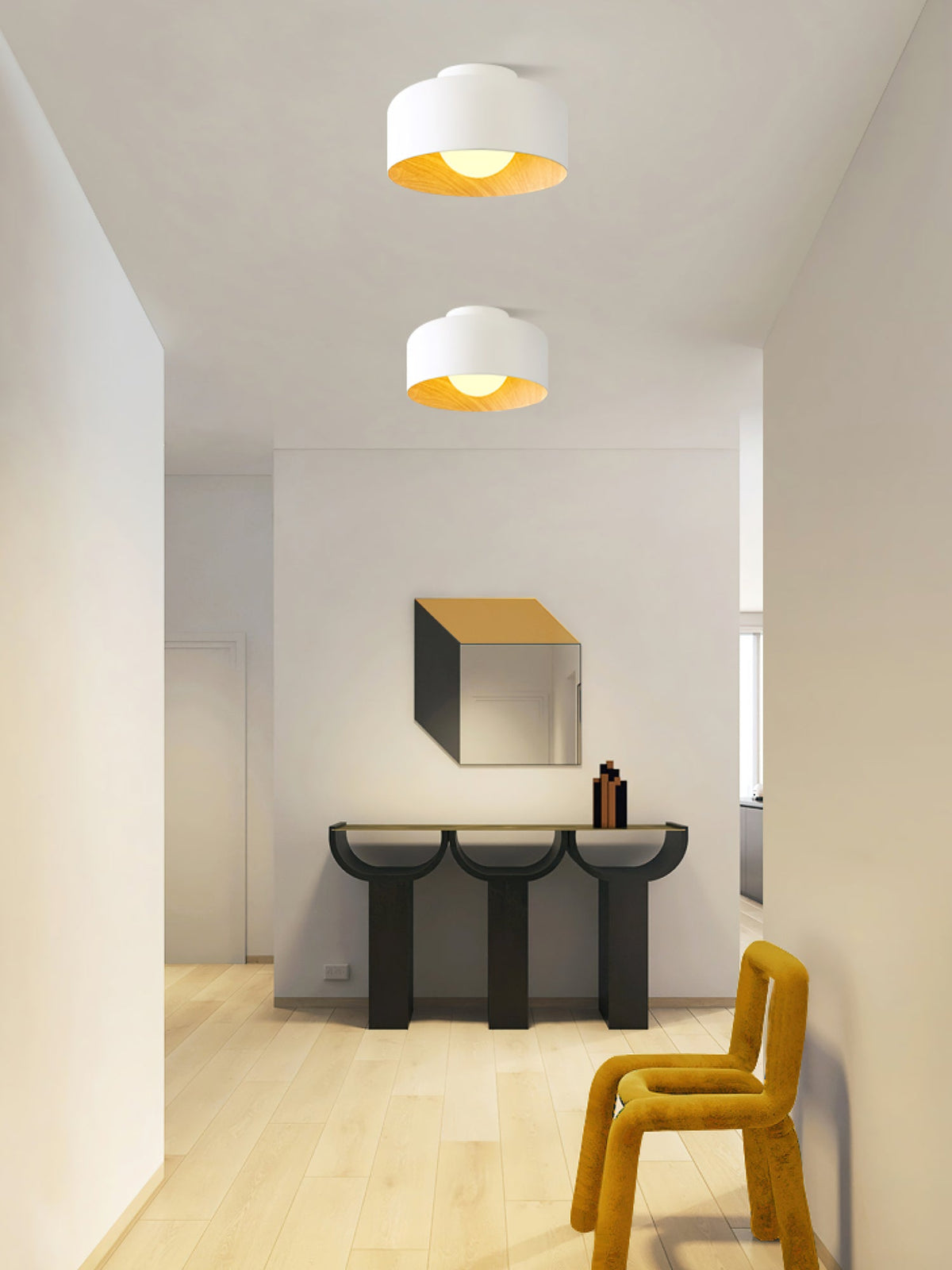 Nuvoro Wood Grain Ceiling Wall Light