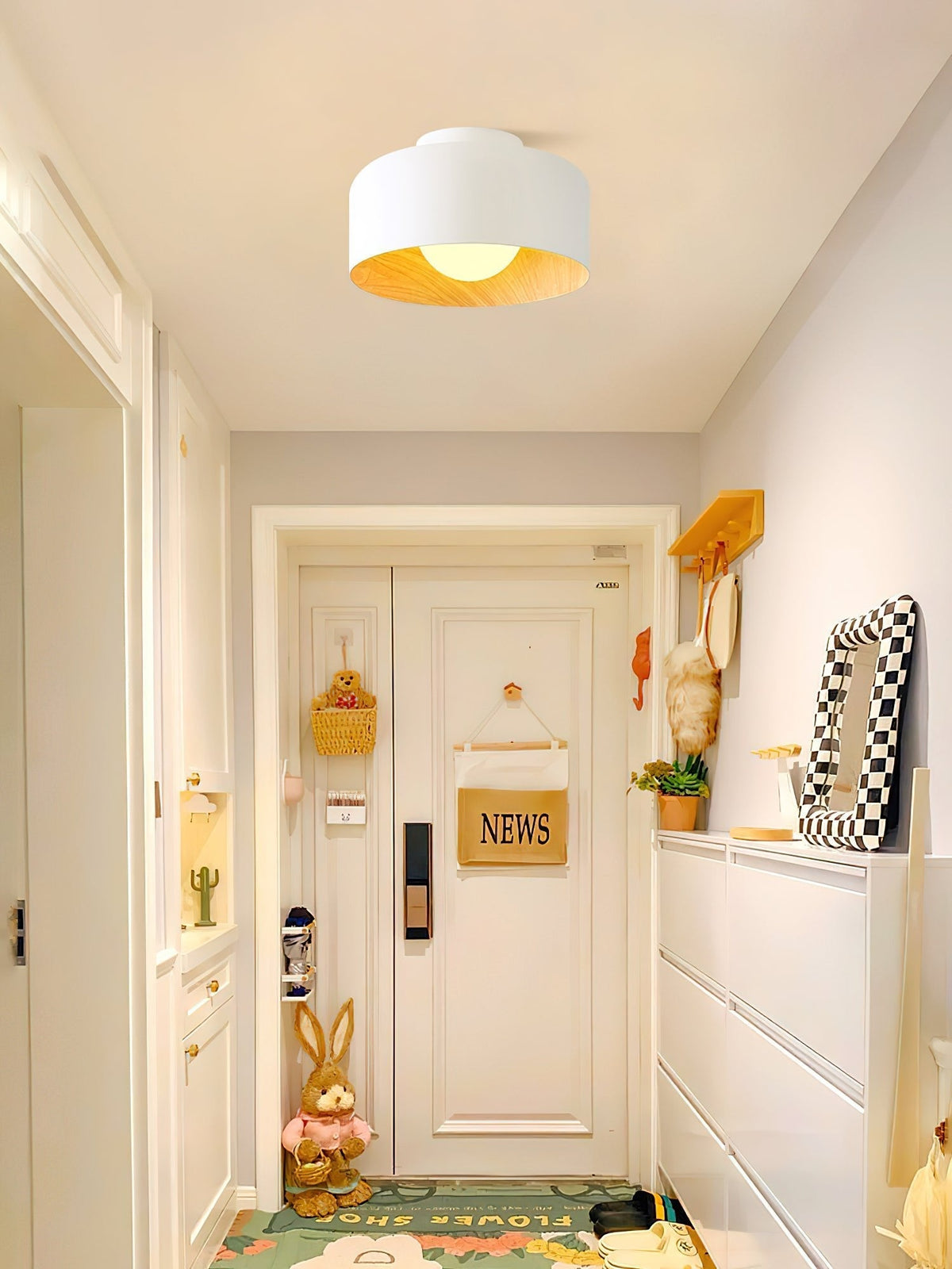 Nuvoro Wood Grain Ceiling Wall Light