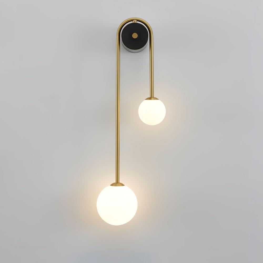 Brass Arc Wall Light Left W 7.9″ x H 22″ / W 20cm x H 56cm / Brass & White Wall lamp