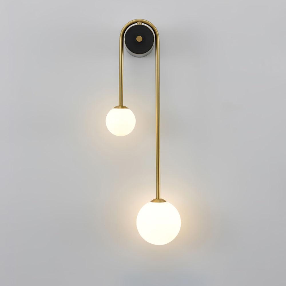 Brass Arc Wall Light Right W 7.9″ x H 22″ / W 20cm x H 56cm / Brass & White Wall lamp