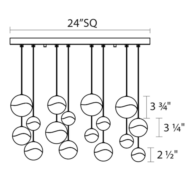 Opaline Grid Multi-Light Pendant