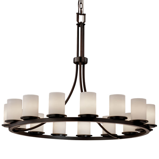 Opaline Tier Dark Bronze Chandelier