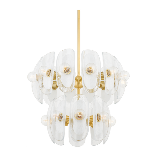 Opaque-Core Piastre Glass Waterfall Chandelier
