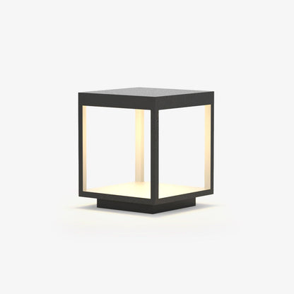 Open Square Black LED Garden Post Light