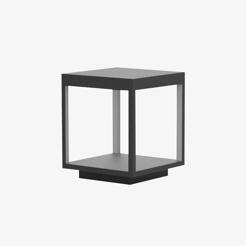 Open Square Black LED Garden Post Light