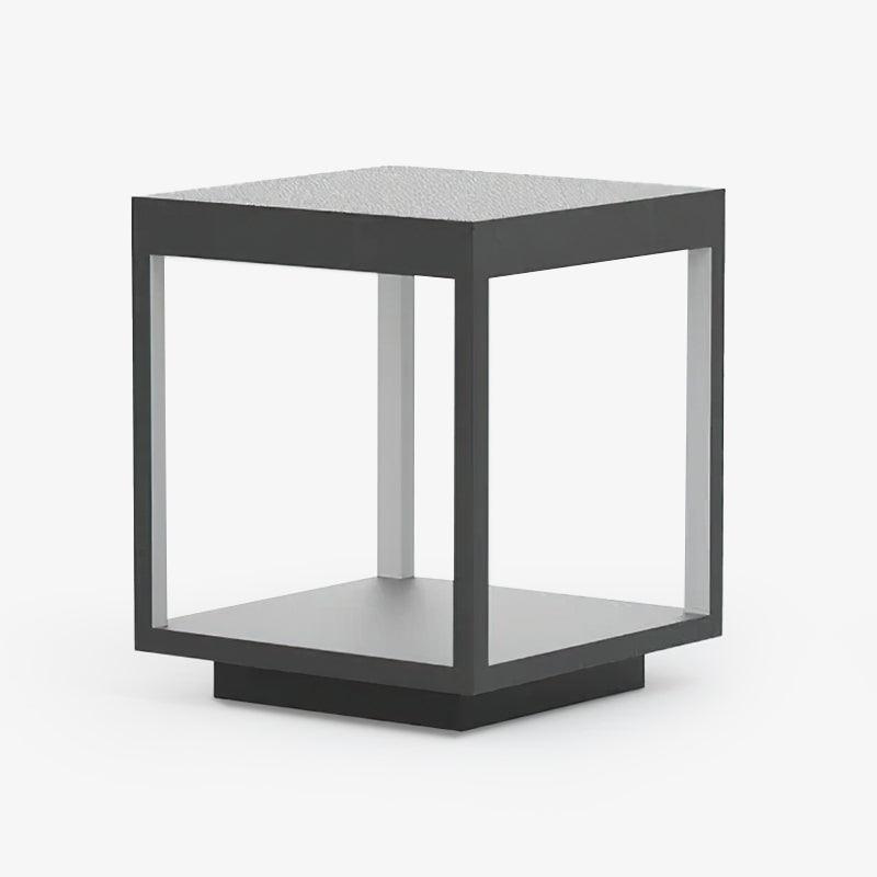 Open Square Black LED Garden Post Light