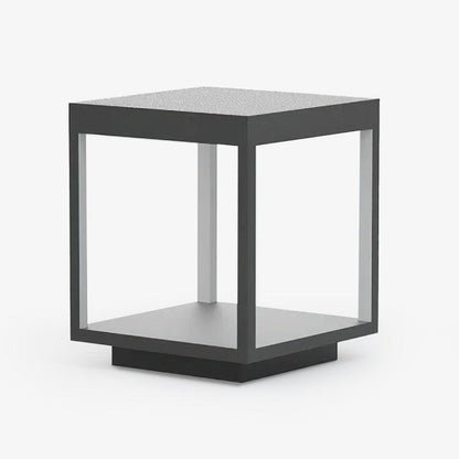 Open Square Black LED Garden Post Light