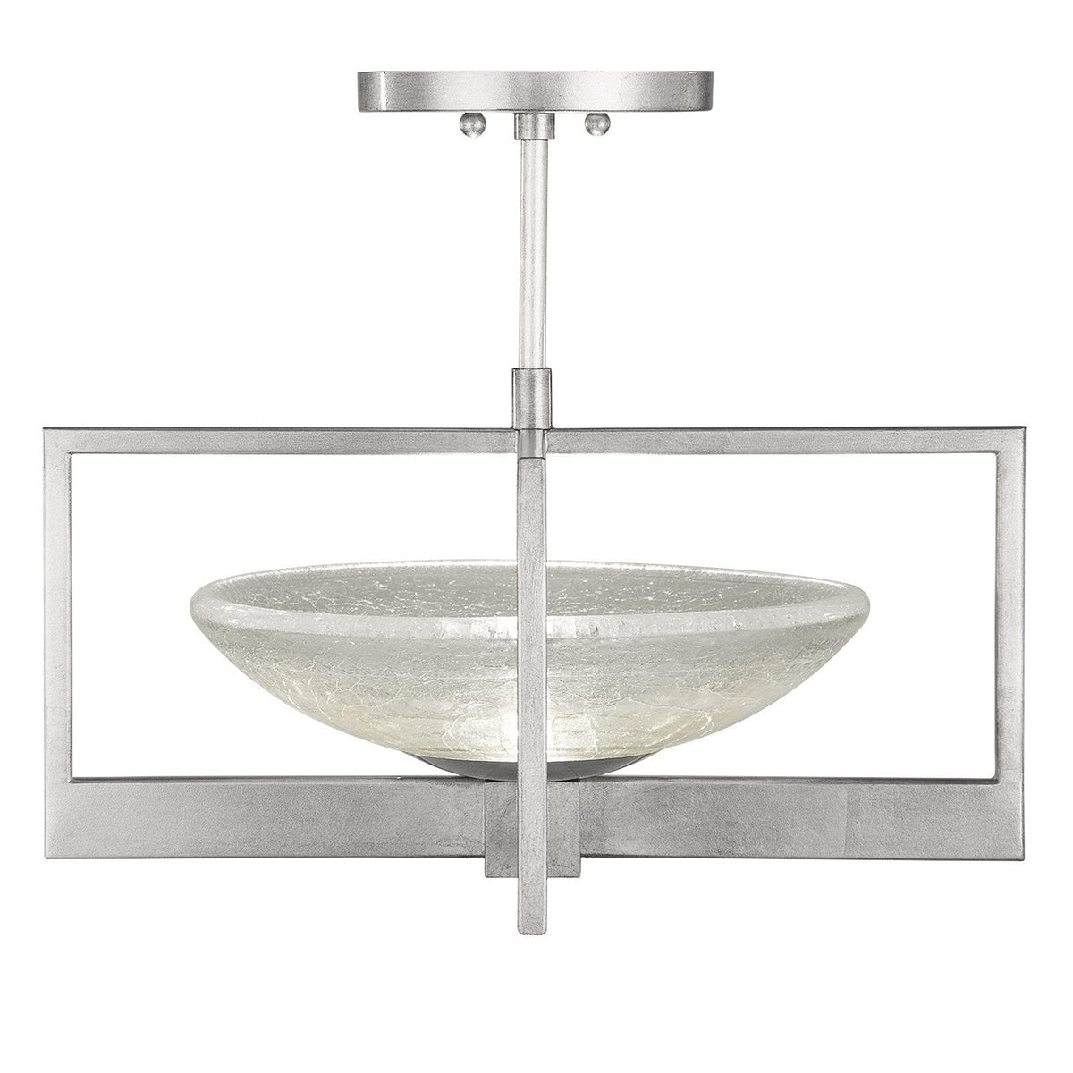 Oracle Glass Leaf-Finish Semi-Flush Ceiling Light
