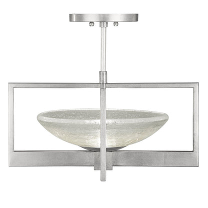 Oracle Glass Leaf-Finish Semi-Flush Ceiling Light