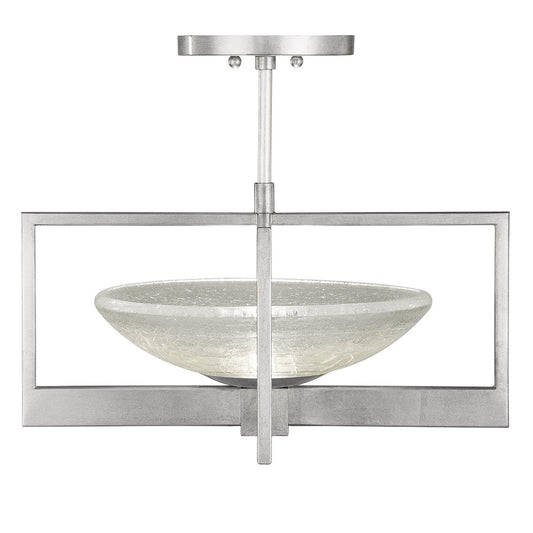 Oracle Glass Leaf-Finish Semi-Flush Ceiling Light
